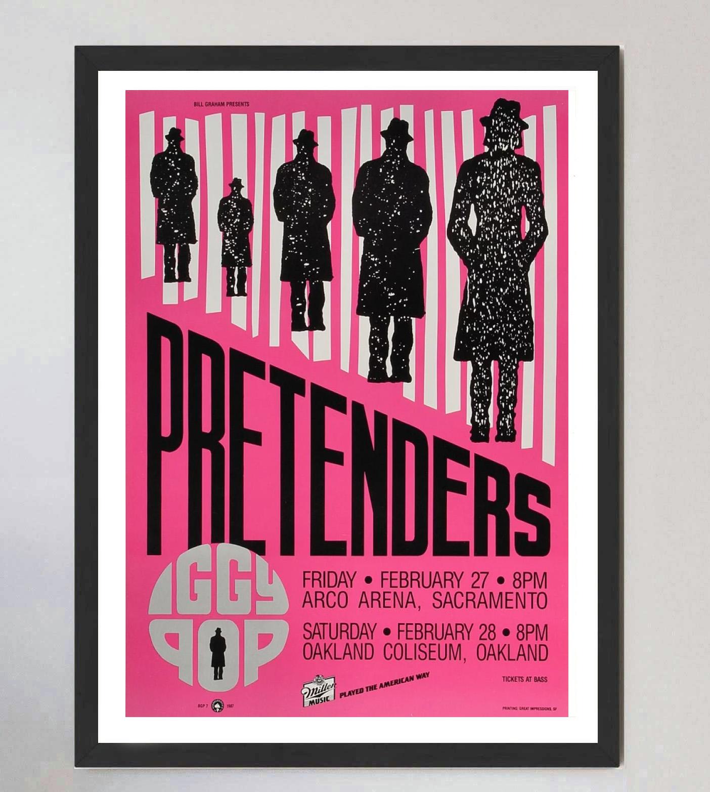 1987 The Pretenders & Iggy Pop Original Vintage Poster (amerikanisch) im Angebot
