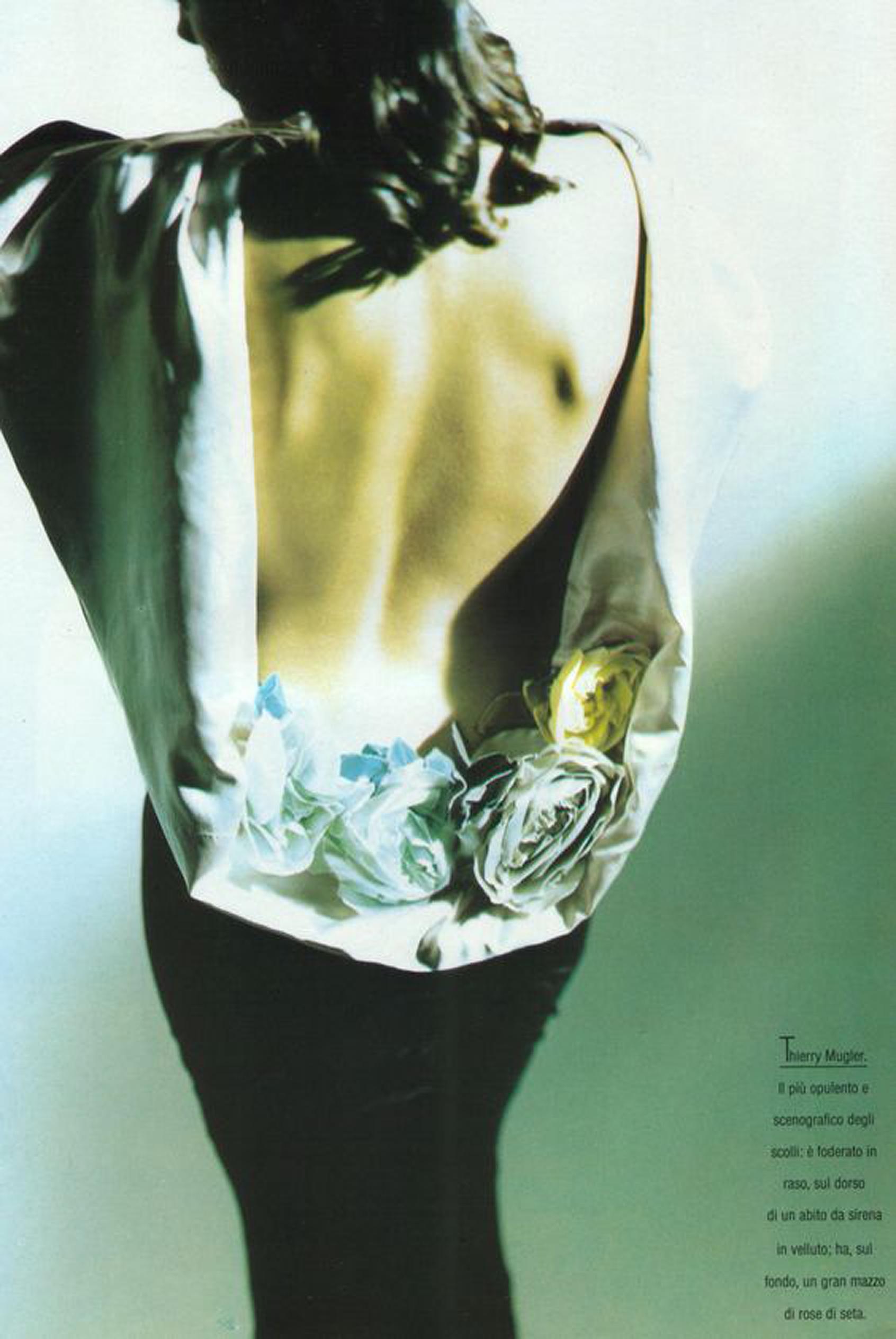 Vintage 1987 Thierry Mugler Museum-Held Velvet & Satin Bias-Cut Backless Gown 2