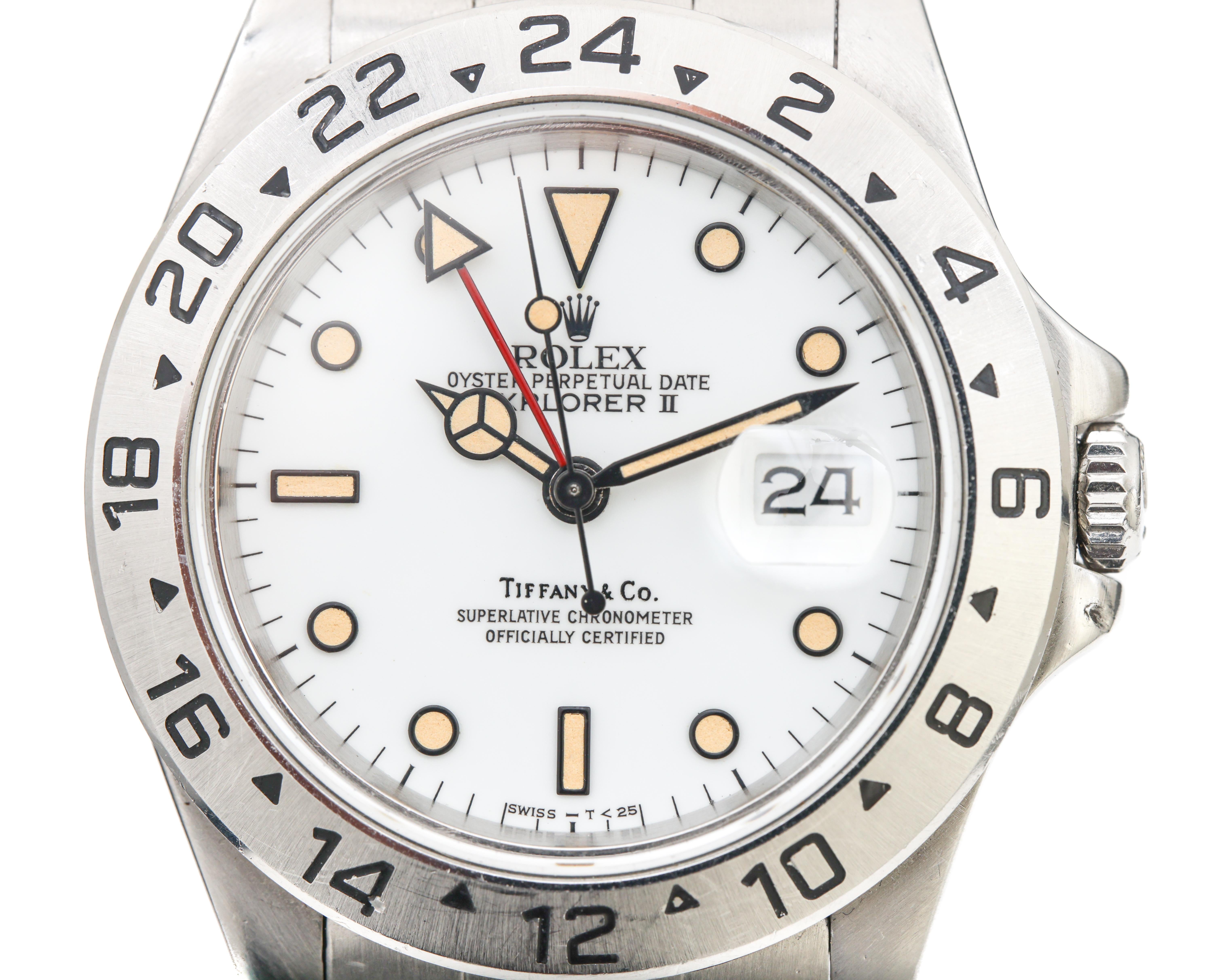 rolex oyster perpetual date explorer 2 tiffany & co