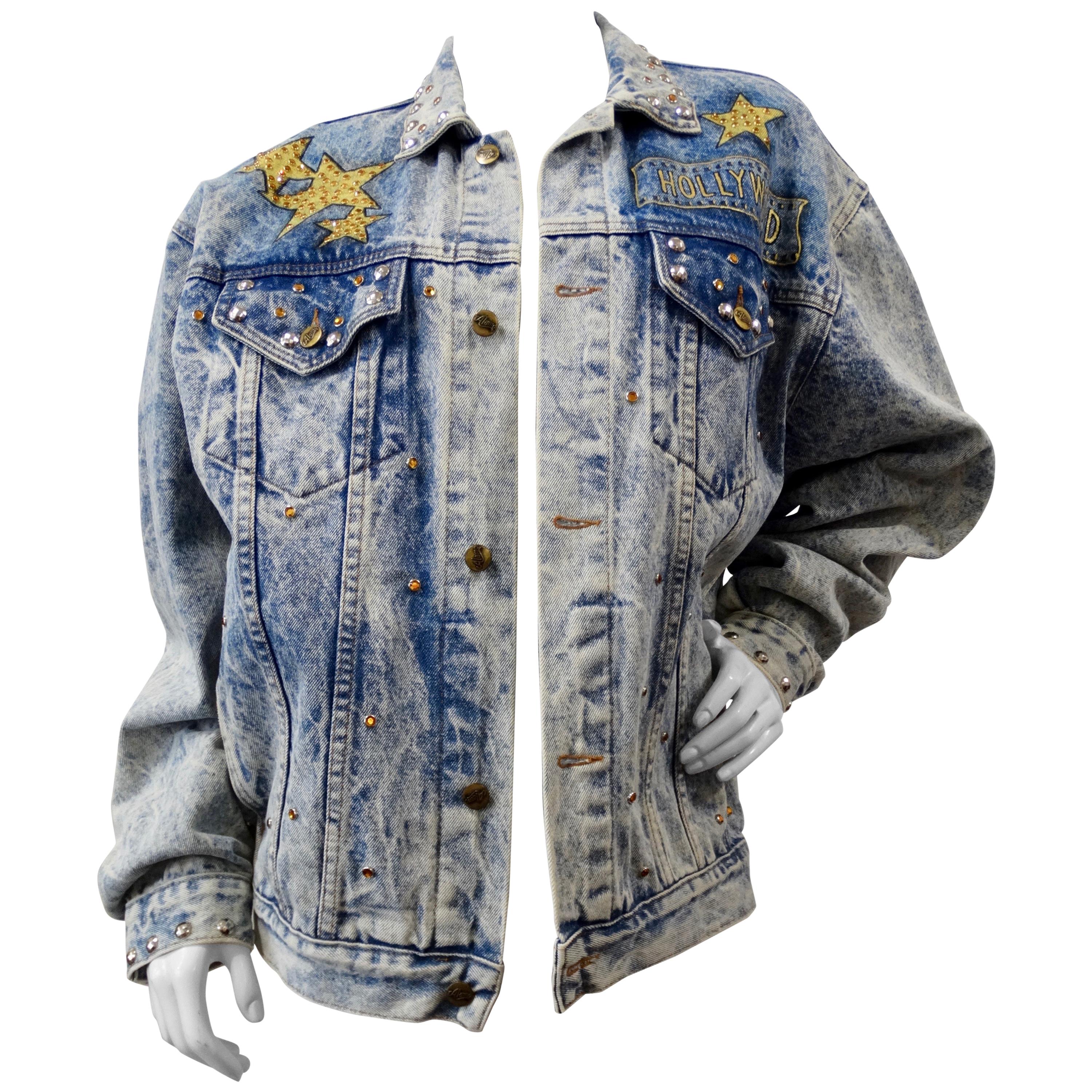 1987 Tony Alamo "Hollywood" Rhinestone Embellished Jean Jacket