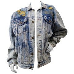 Retro 1987 Tony Alamo "Hollywood" Rhinestone Embellished Jean Jacket