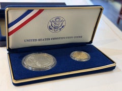 Set da 2 monete Proof della Zecca degli Stati Uniti del 1987 dedicate alla Costituzione