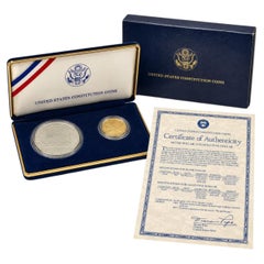 Set da 2 monete Proof della Zecca degli Stati Uniti del 1987 dedicate alla Costituzione