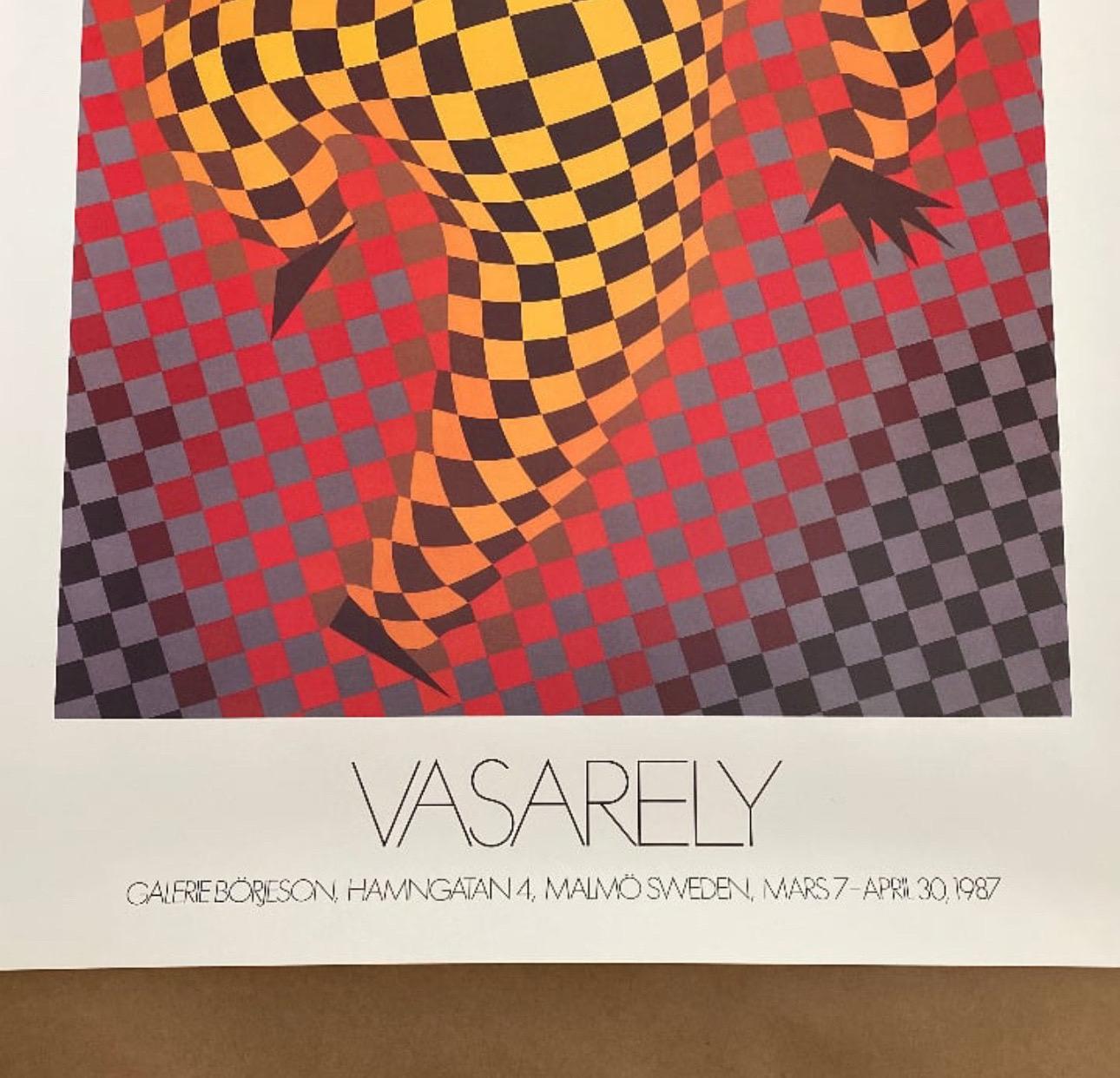 1987 Victor Vasarely „Clown (Rot)“ Offset-Lithographie (Moderne) im Angebot