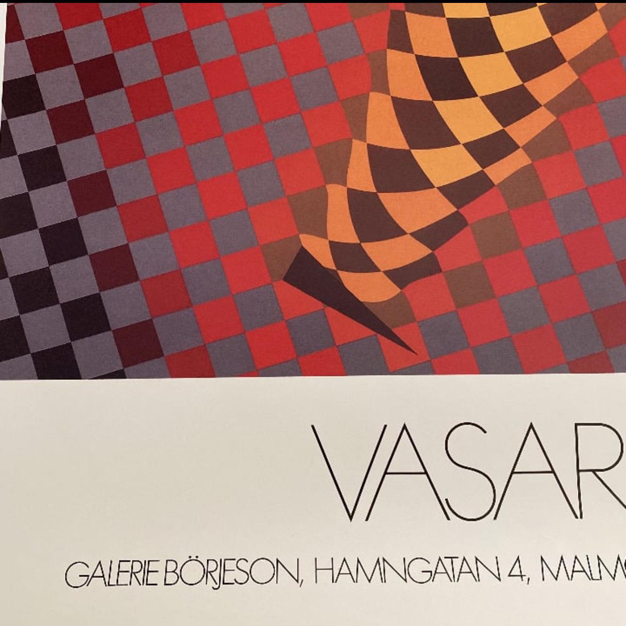 1987 Victor Vasarely „Clown (Rot)“ Offset-Lithographie im Zustand „Gut“ im Angebot in San Carlos, CA