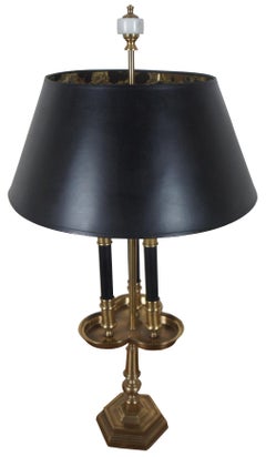 1987 Vintage Frederick Cooper Brass 2 Light French Bouillotte Table Lamp