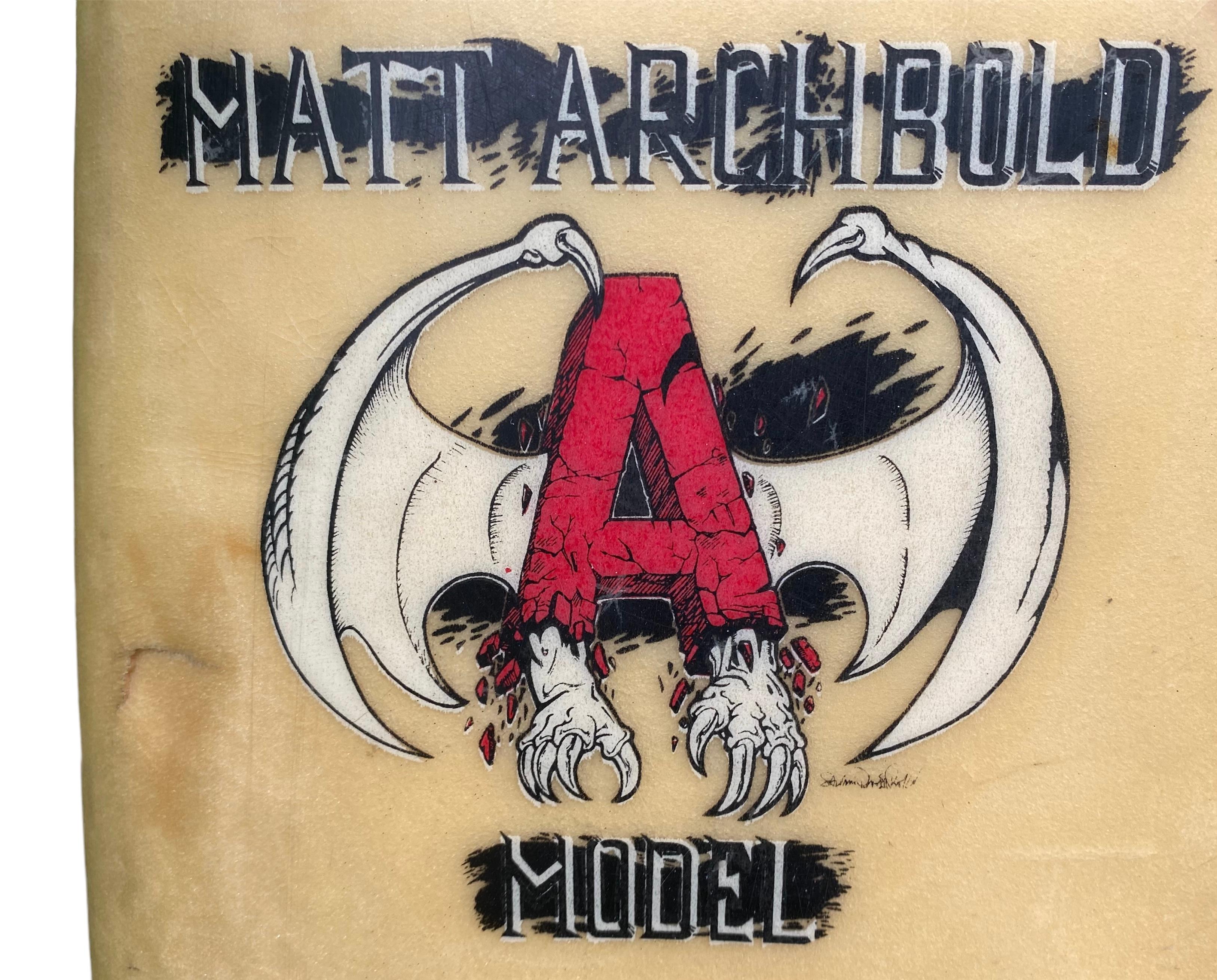 Fiberglass 1987 Vintage Matt “Archy” Archbold personal T&C surfboard