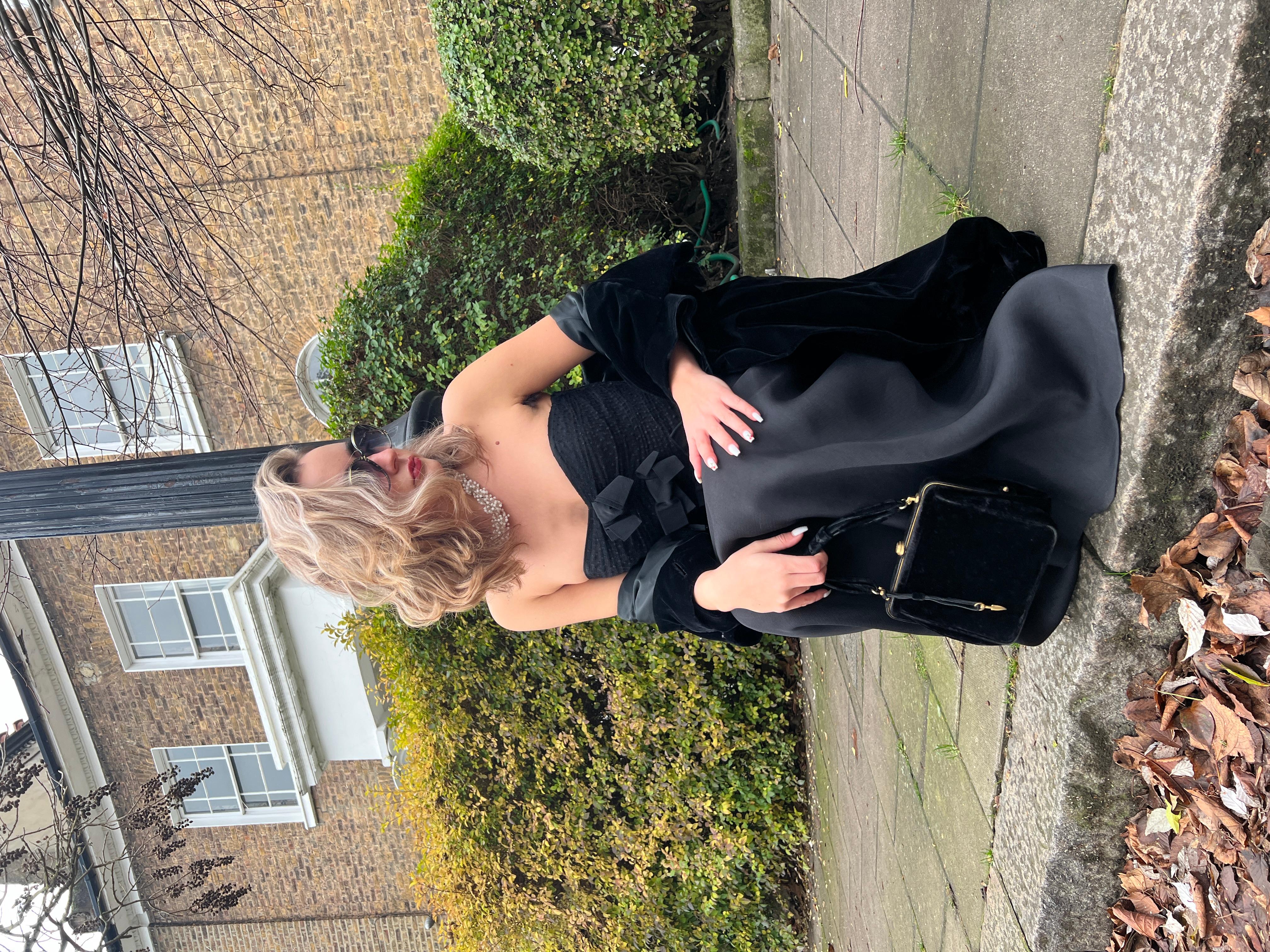 1987 Yves Saint Laurent Documented Strapless Black Column Dress For Sale 3