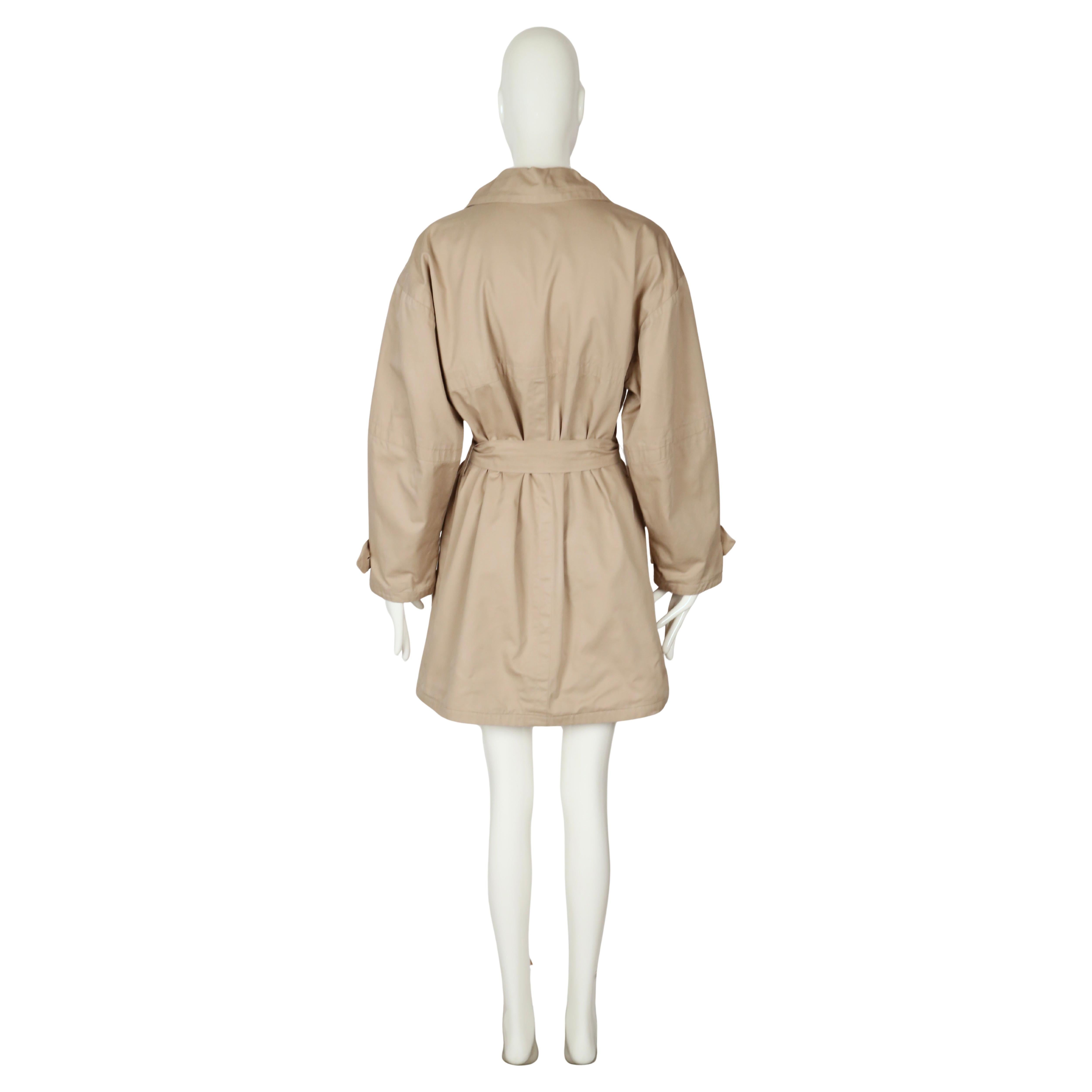 1987 YVES SAINT LAURENT abrigo de algodón color canela en venta 5