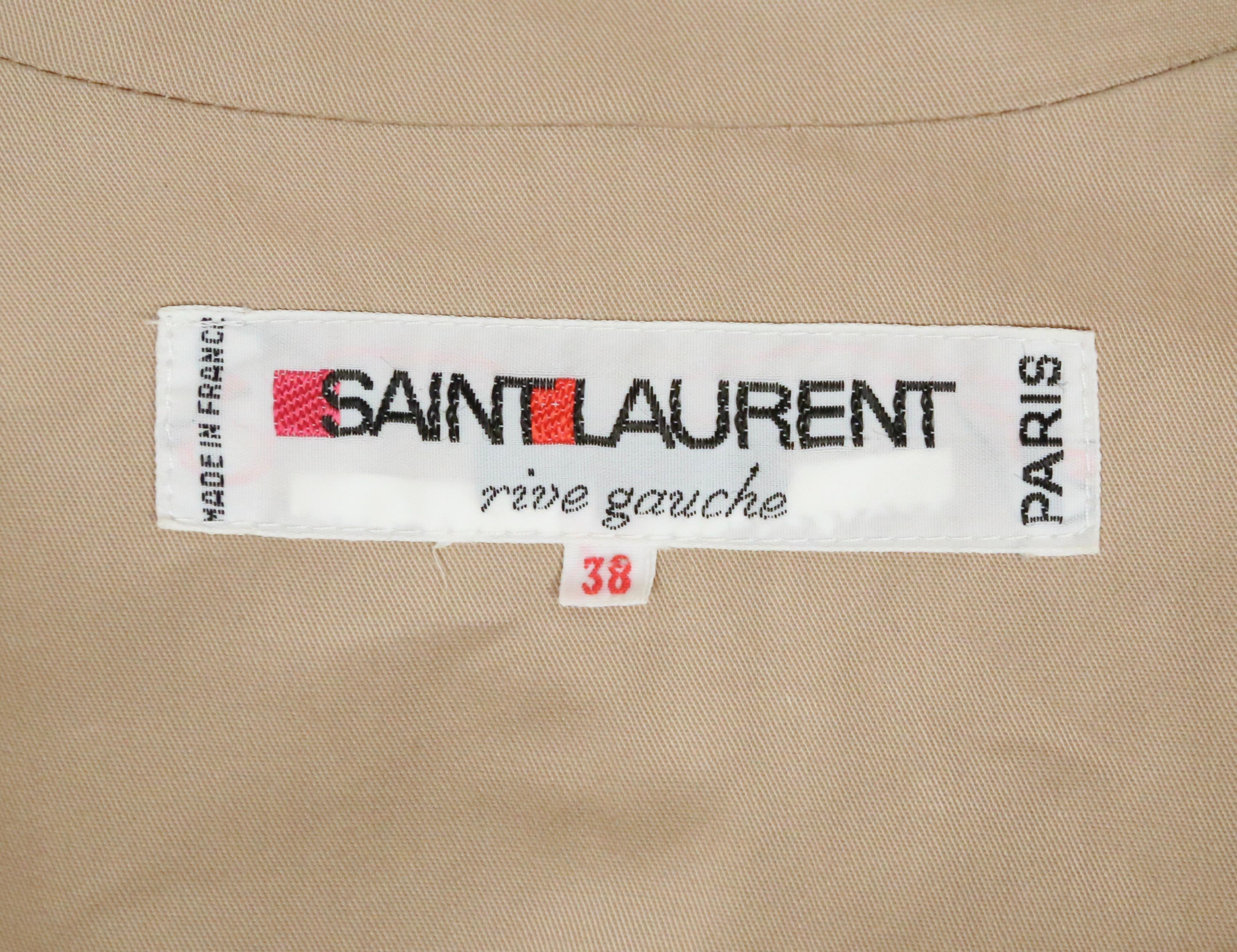 1987 YVES SAINT LAURENT abrigo de algodón color canela en venta 6