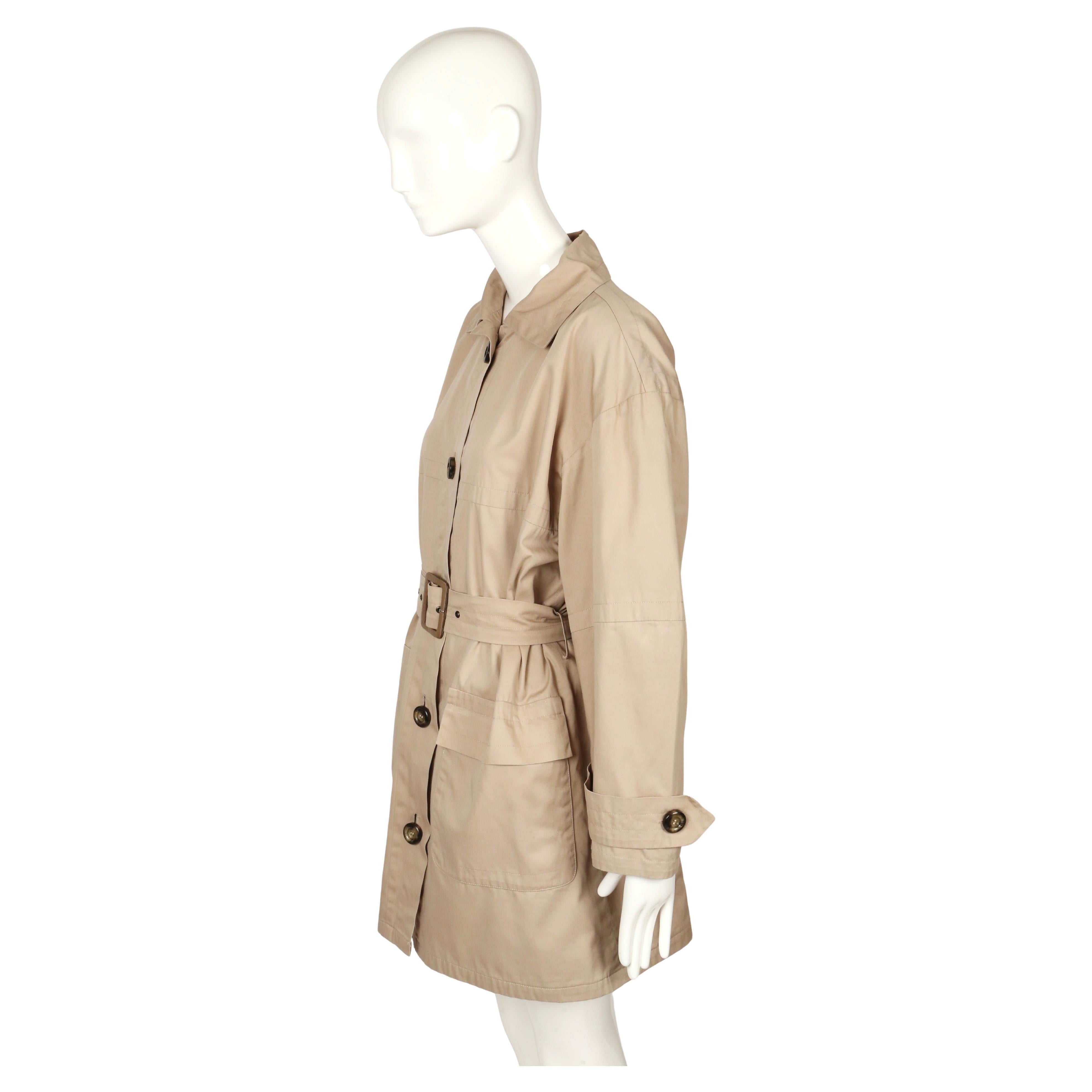 1987 YVES SAINT LAURENT abrigo de algodón color canela en venta 2