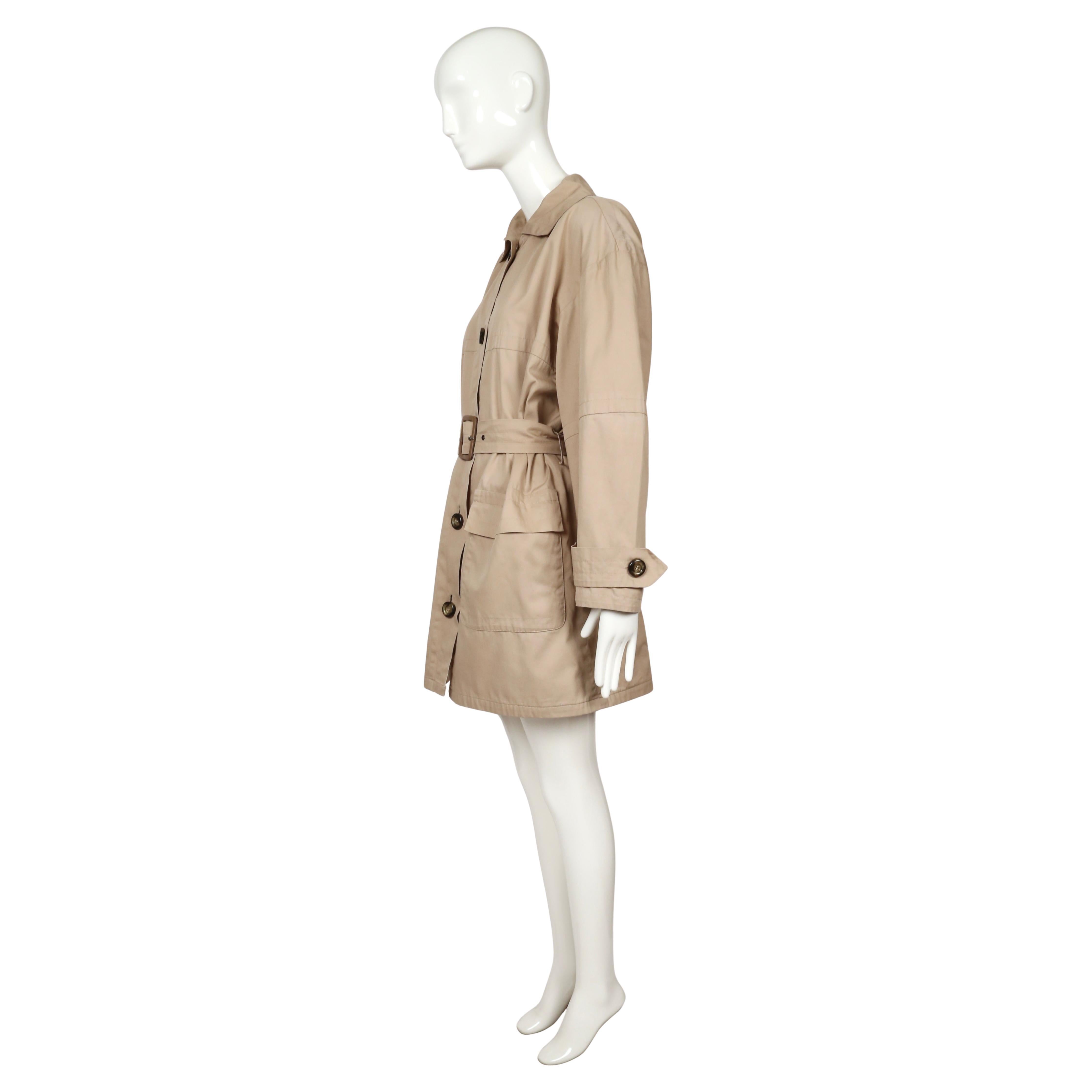 1987 YVES SAINT LAURENT abrigo de algodón color canela en venta 3