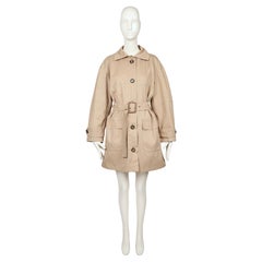 1987 YVES SAINT LAURENT tan cotton coat