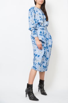 1987 Yves Saint Laurent YSL Silk Printed Dress