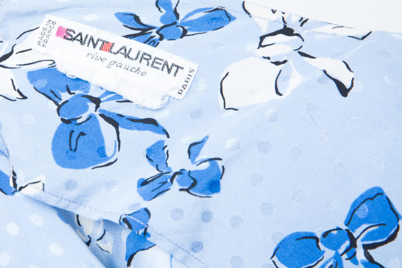 1987 Yves Saint Laurent YSL Silk Printed Dress For Sale 2