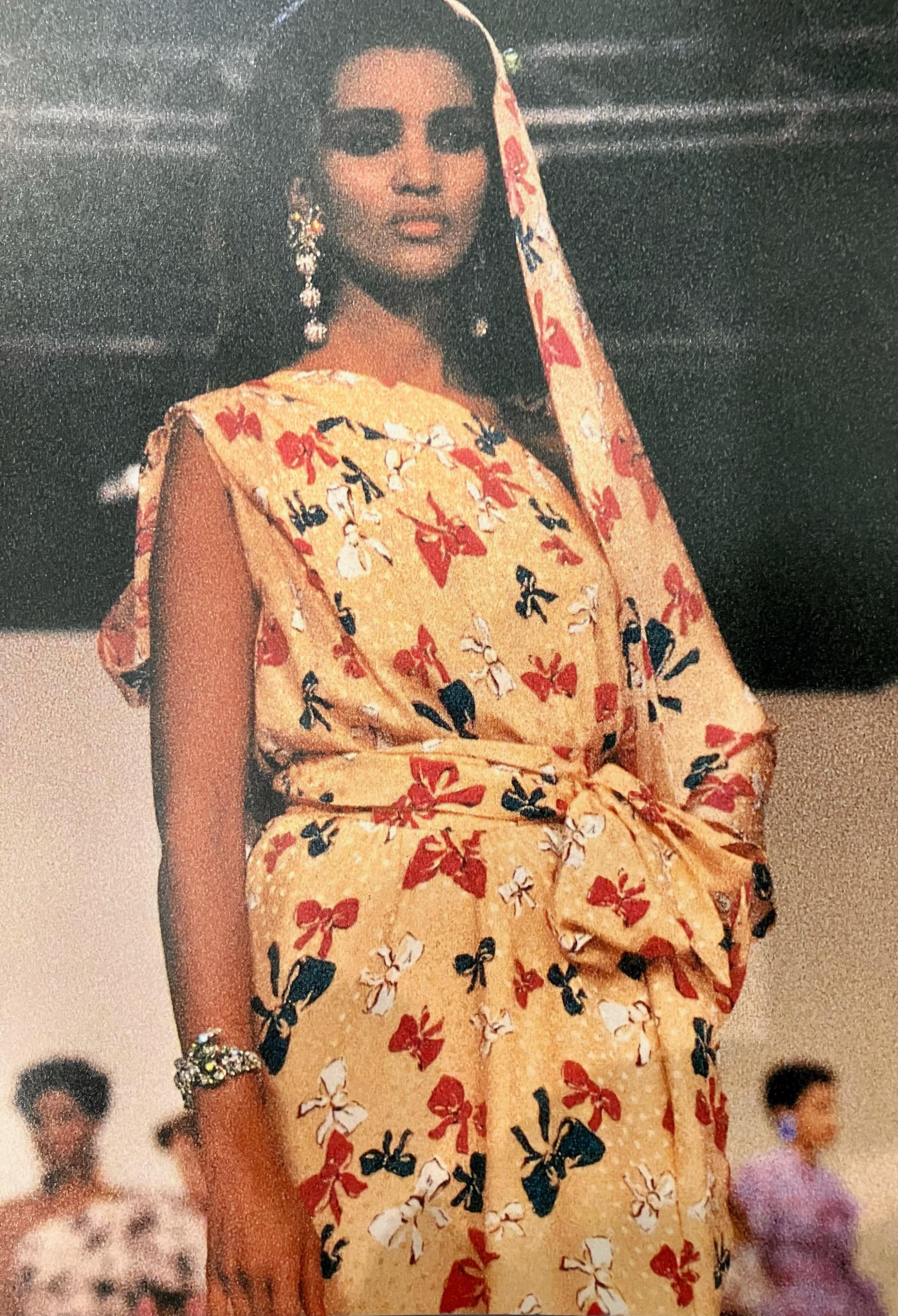 1987 Yves Saint Laurent YSL Silk Printed Dress For Sale 5