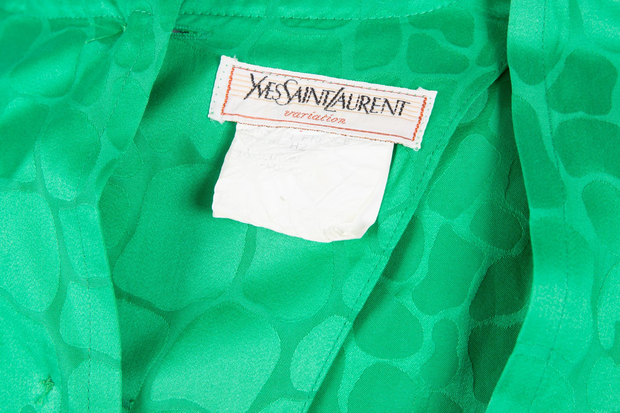 Women's 1987s Yves Saint Laurent Green Cotton Dress 