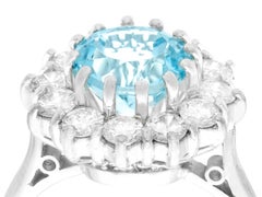 1988 2.60 Carat Topaz and 1.04 Carat Diamond White Gold Cluster Ring