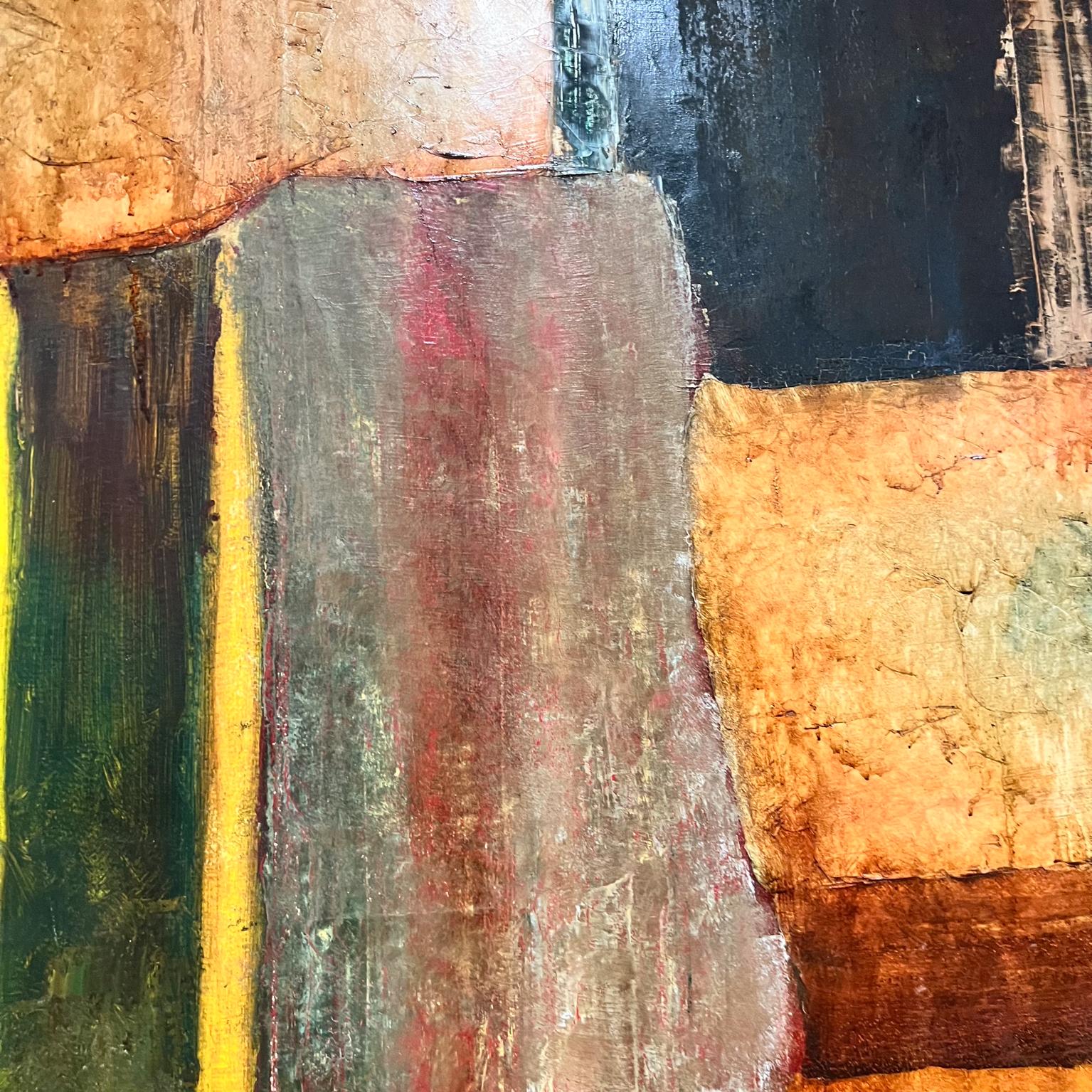 Abstraktes kubistisches Original-Ölgemälde auf Leinwand, C. Martin Tschaen, 1988 im Angebot 7