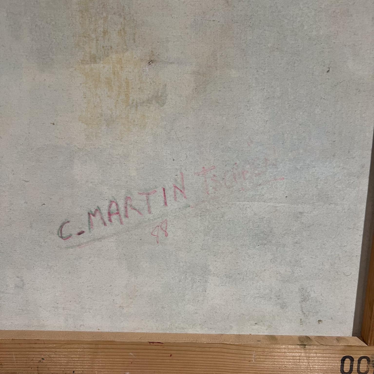 Abstraktes kubistisches Original-Ölgemälde auf Leinwand, C. Martin Tschaen, 1988 im Angebot 13
