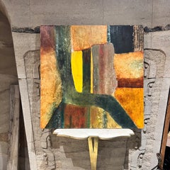 1988 Abstract Cubist Original Oil Painting on Canvas C. Martin Tschaen