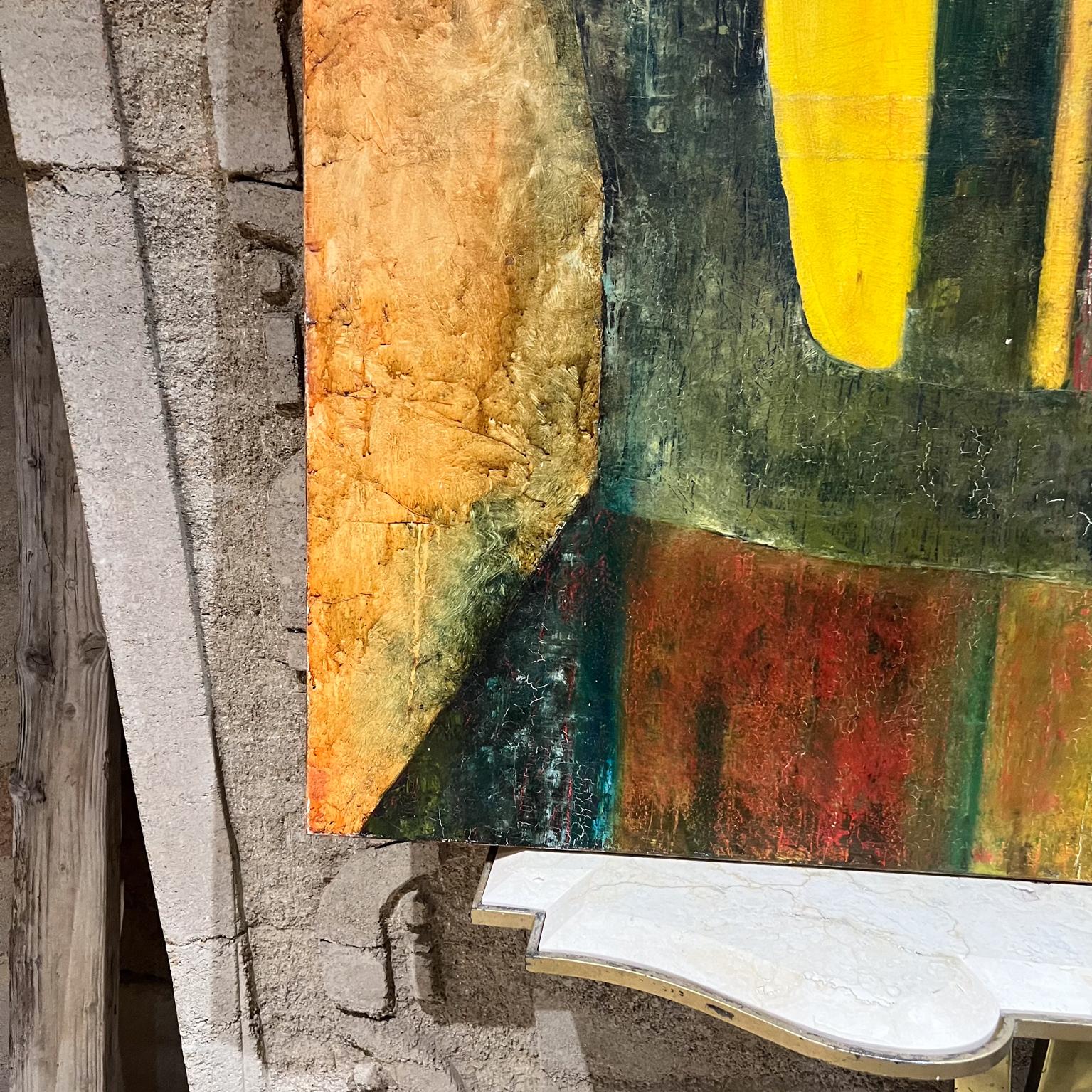 Abstraktes kubistisches Original-Ölgemälde auf Leinwand, C. Martin Tschaen, 1988 (Moderne der Mitte des Jahrhunderts) im Angebot