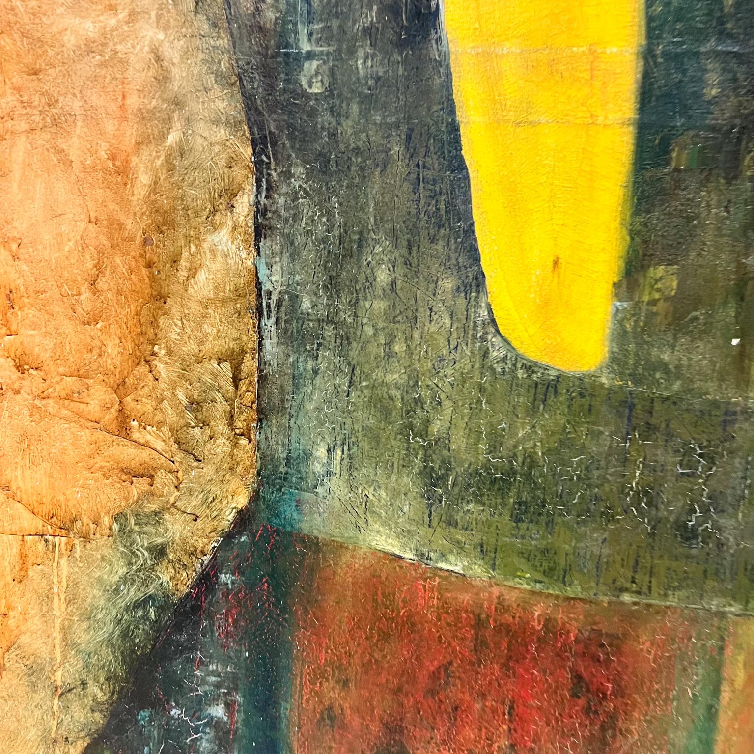Abstraktes kubistisches Original-Ölgemälde auf Leinwand, C. Martin Tschaen, 1988 im Zustand „Gut“ im Angebot in Chula Vista, CA