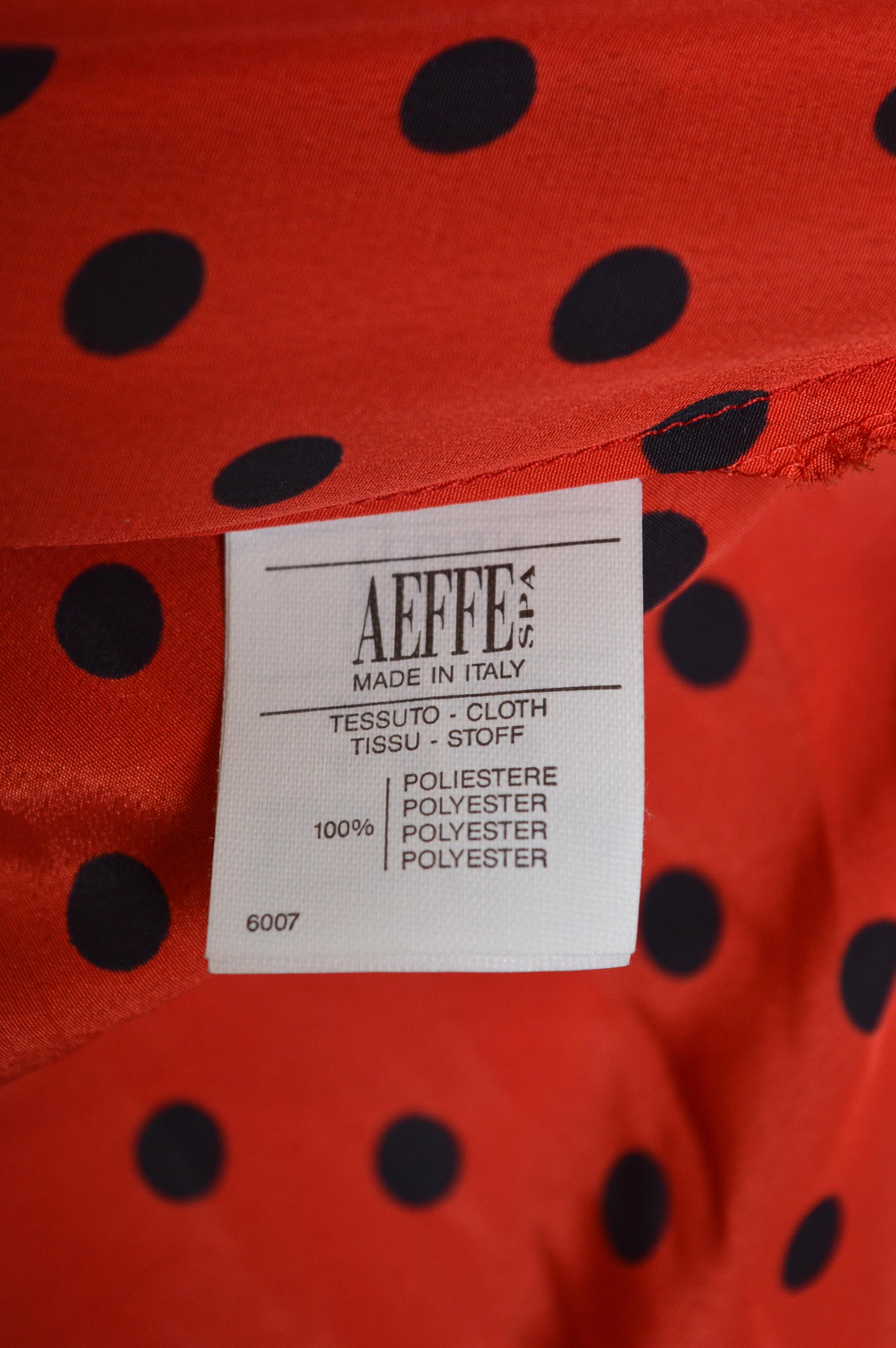 1988 Archival Moschino Runway Red & Black Polka Dot Crop top - Camicetta a portafoglio in vendita 5