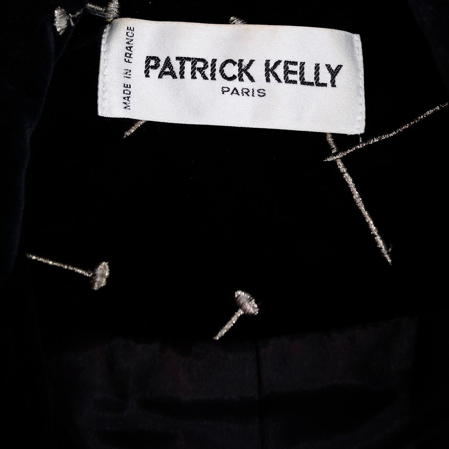 1988 Avant Garde Patrick Kelly Paris Vintage Black Jacket w Gold & SIlver Nails 10