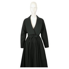 1988 AZZEDINE ALAIA black voluminous skirted RUNWAY coat
