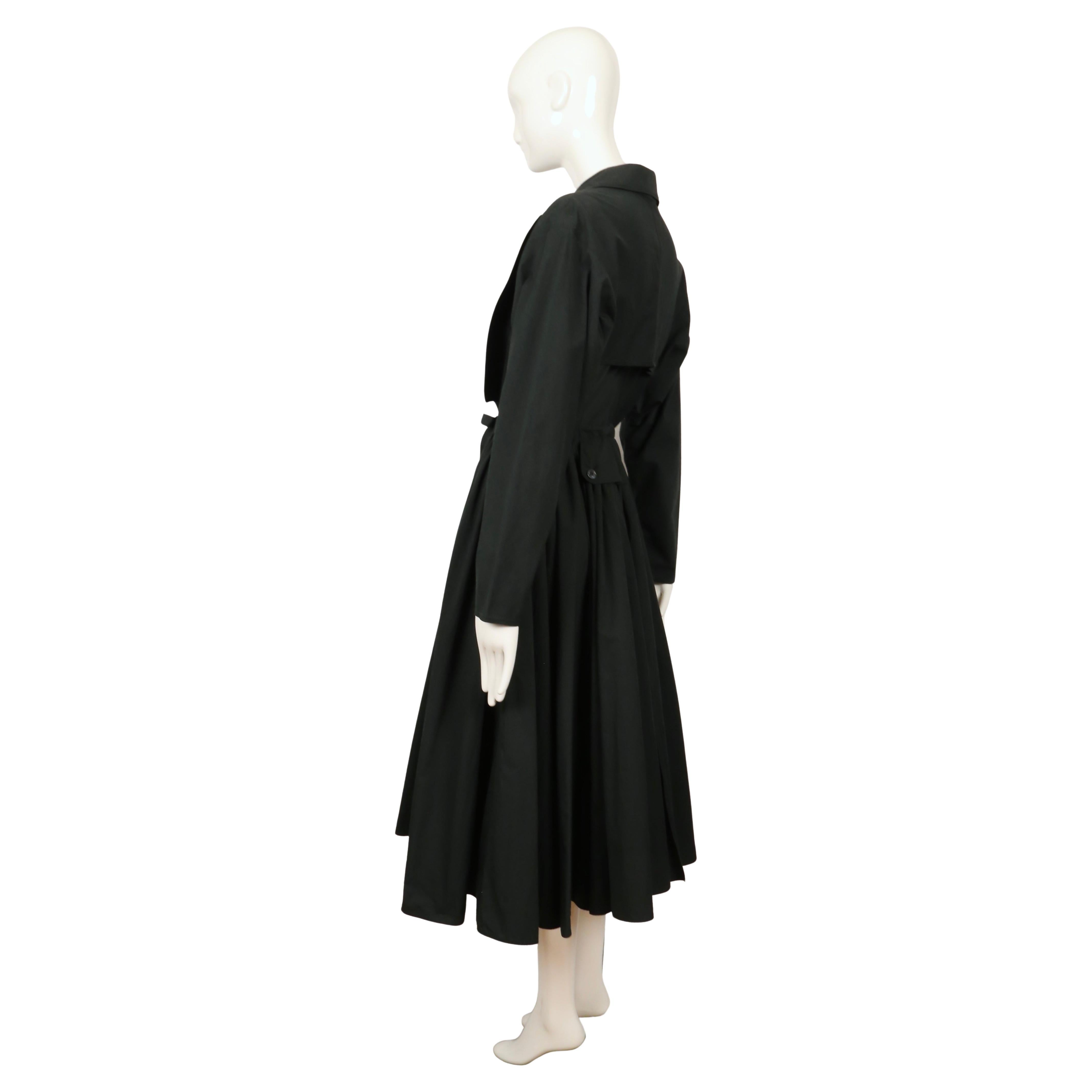 1988 AZZEDINE ALAIA black voluminous skirted RUNWAY coat For Sale 2