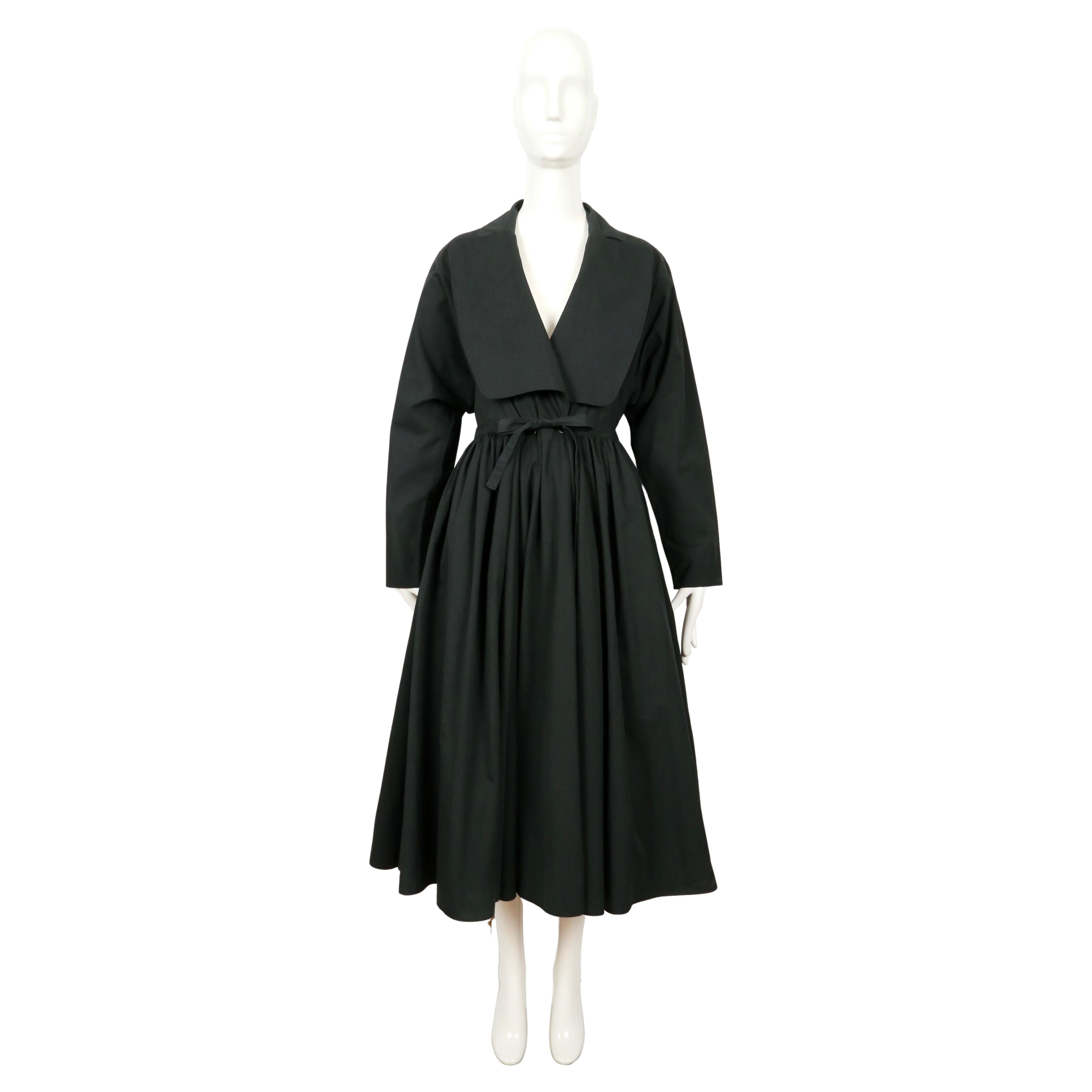 1988 AZZEDINE ALAIA black voluminous skirted RUNWAY coat For Sale