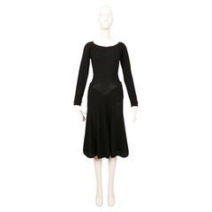 1988 AZZEDINE ALAIA abito RUNWAY a coste con schiena increspata