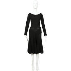 1988 AZZEDINE ALAIA abito RUNWAY a coste con schiena increspata