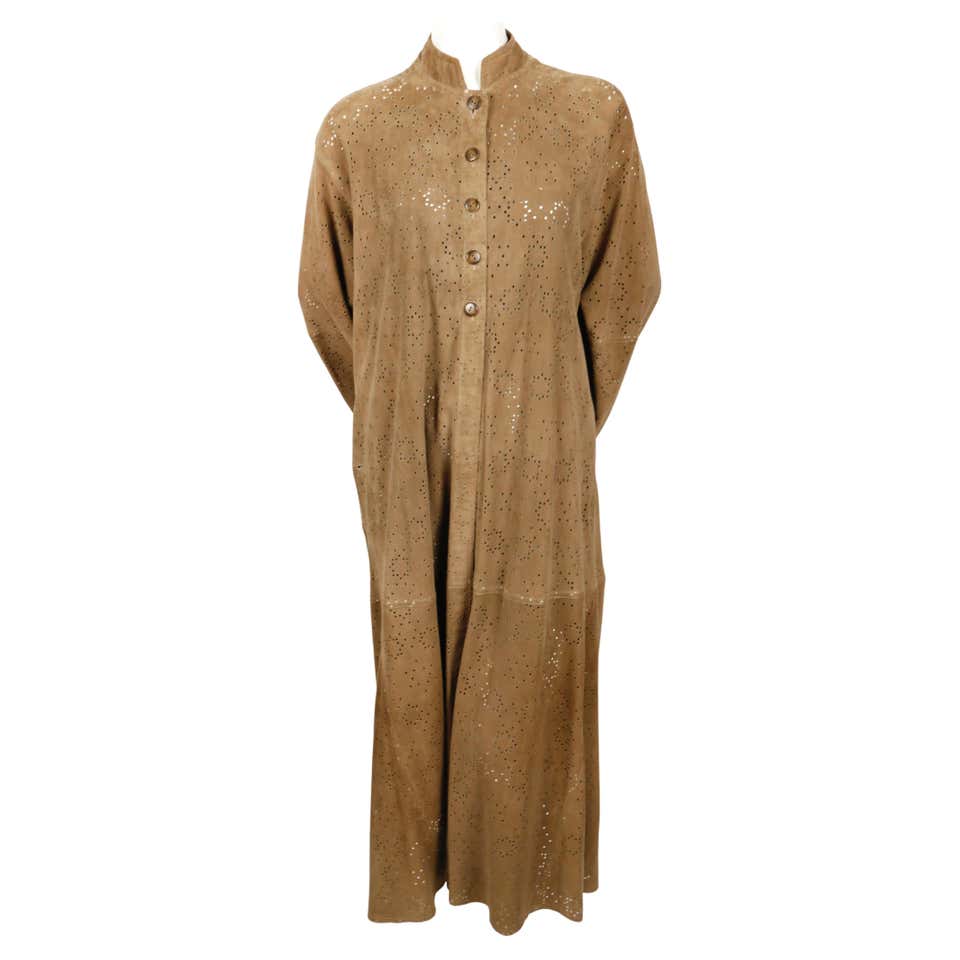 early 1970's YVES SAINT LAURENT khaki cotton poplin trench coat with ...