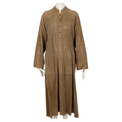1989 AZZEDINE ALAIA suede laser cut RUNWAY coat