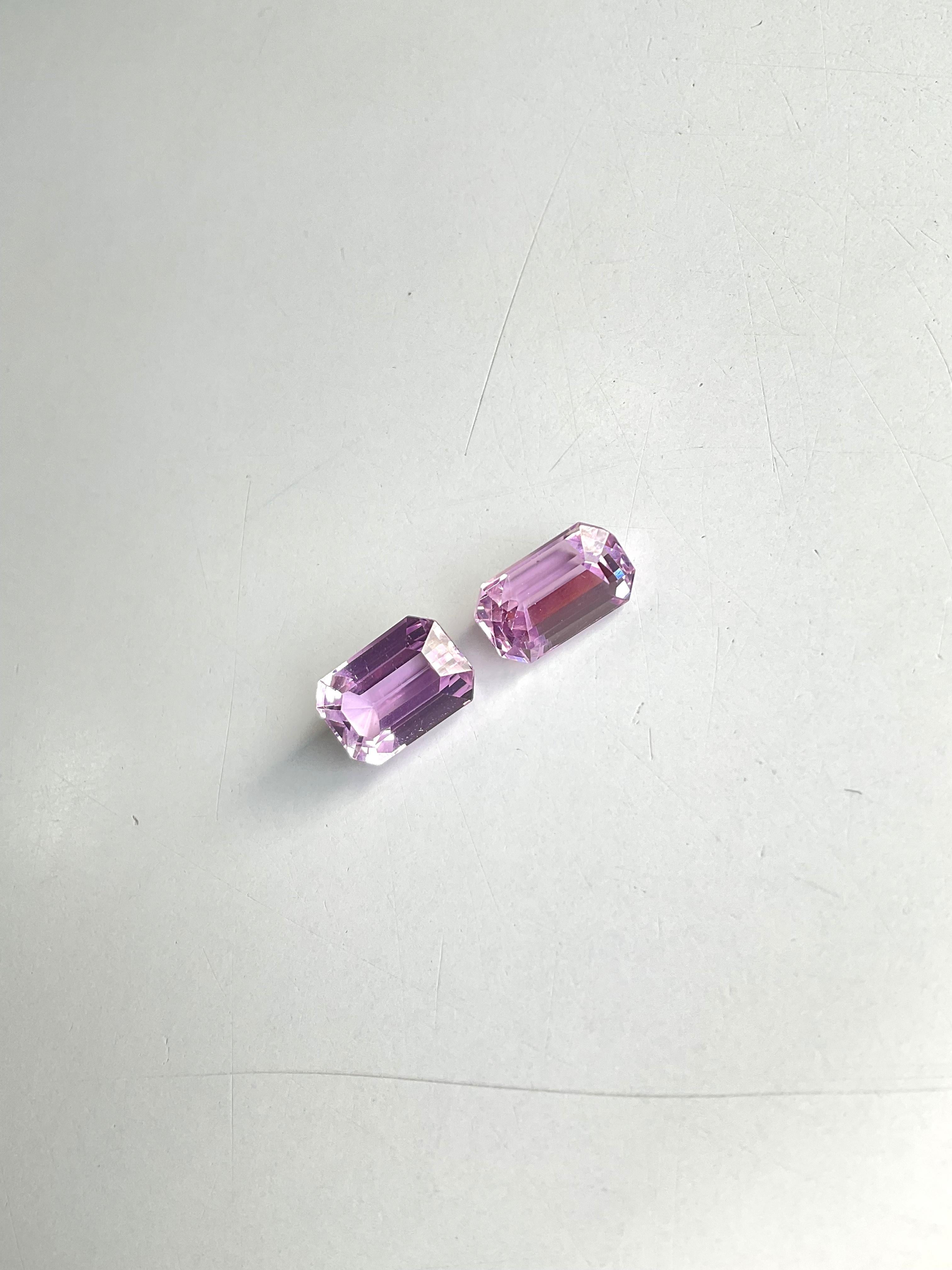 19.88 Carats Pink Kunzite Octagon Natural Cut Stones For Fine Gem Jewellery For Sale 4
