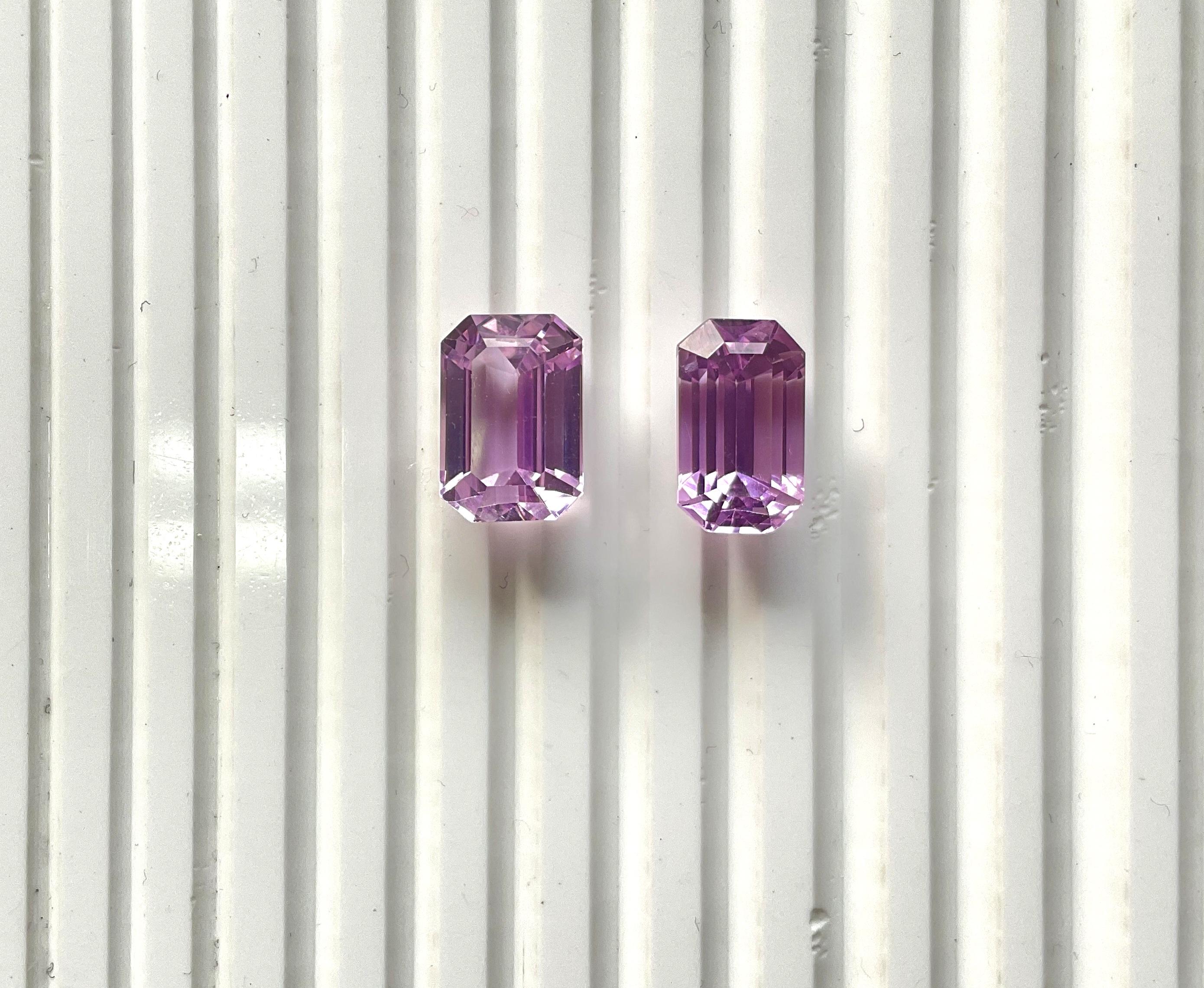 Women's or Men's 19.88 Carats Pink Kunzite Octagon Natural Cut Stones For Fine Gem Jewellery For Sale