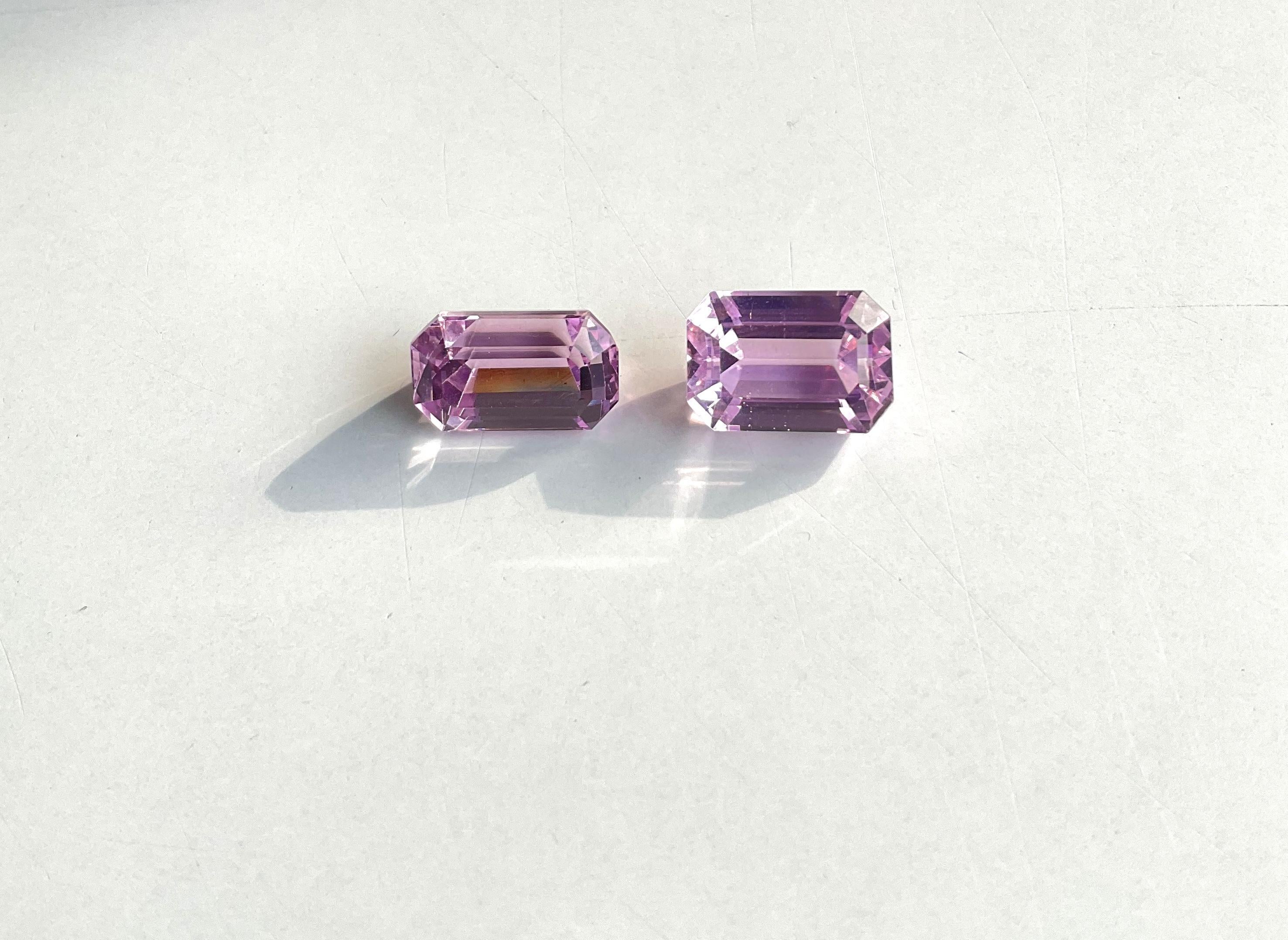 19.88 Carats Pink Kunzite Octagon Natural Cut Stones For Fine Gem Jewellery For Sale 1