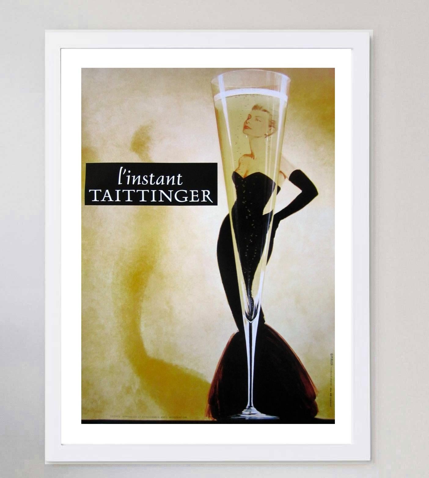 1988 Champagne Taittinger Original Vintage Poster In Good Condition In Winchester, GB