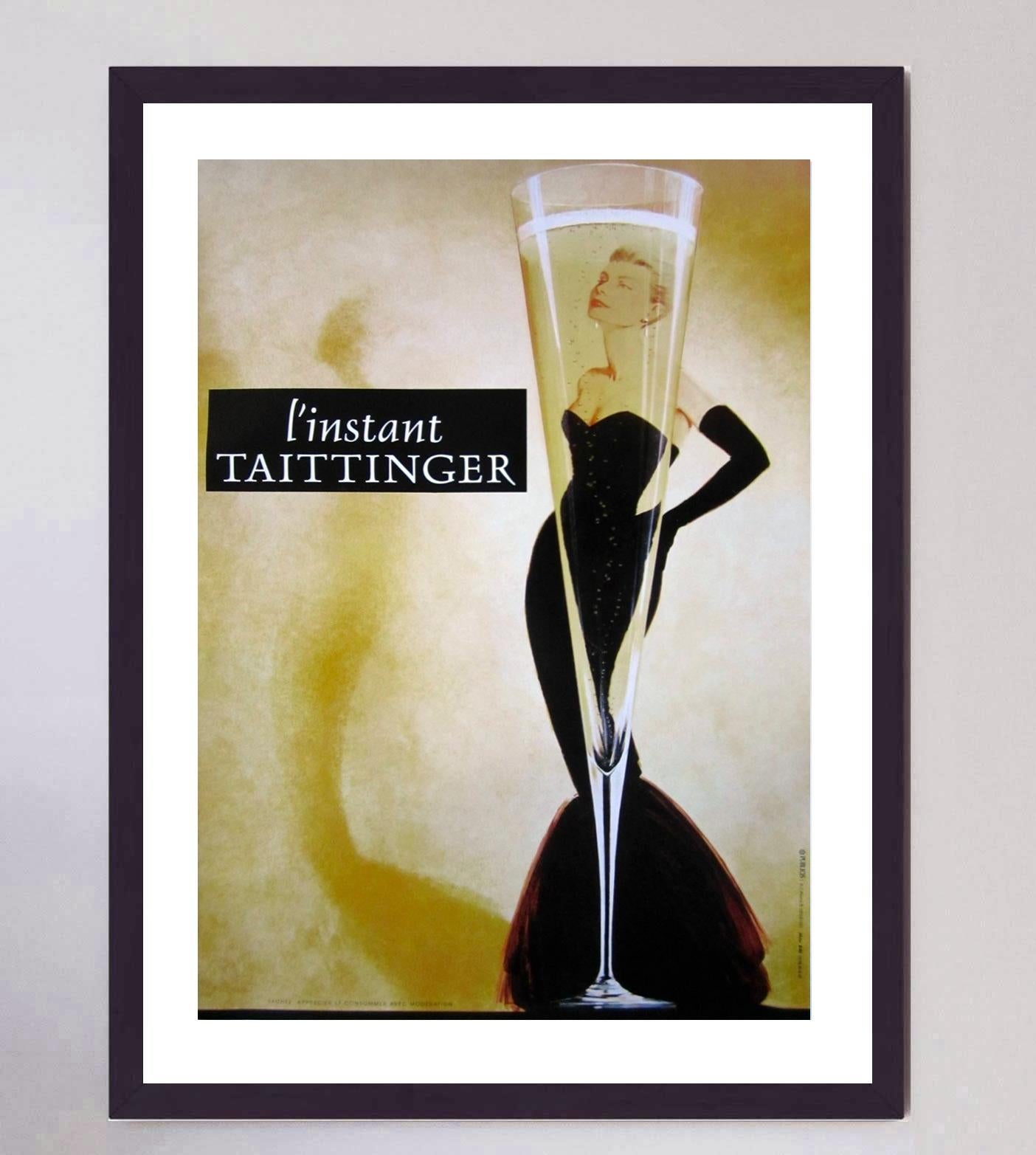 Late 20th Century 1988 Champagne Taittinger Original Vintage Poster