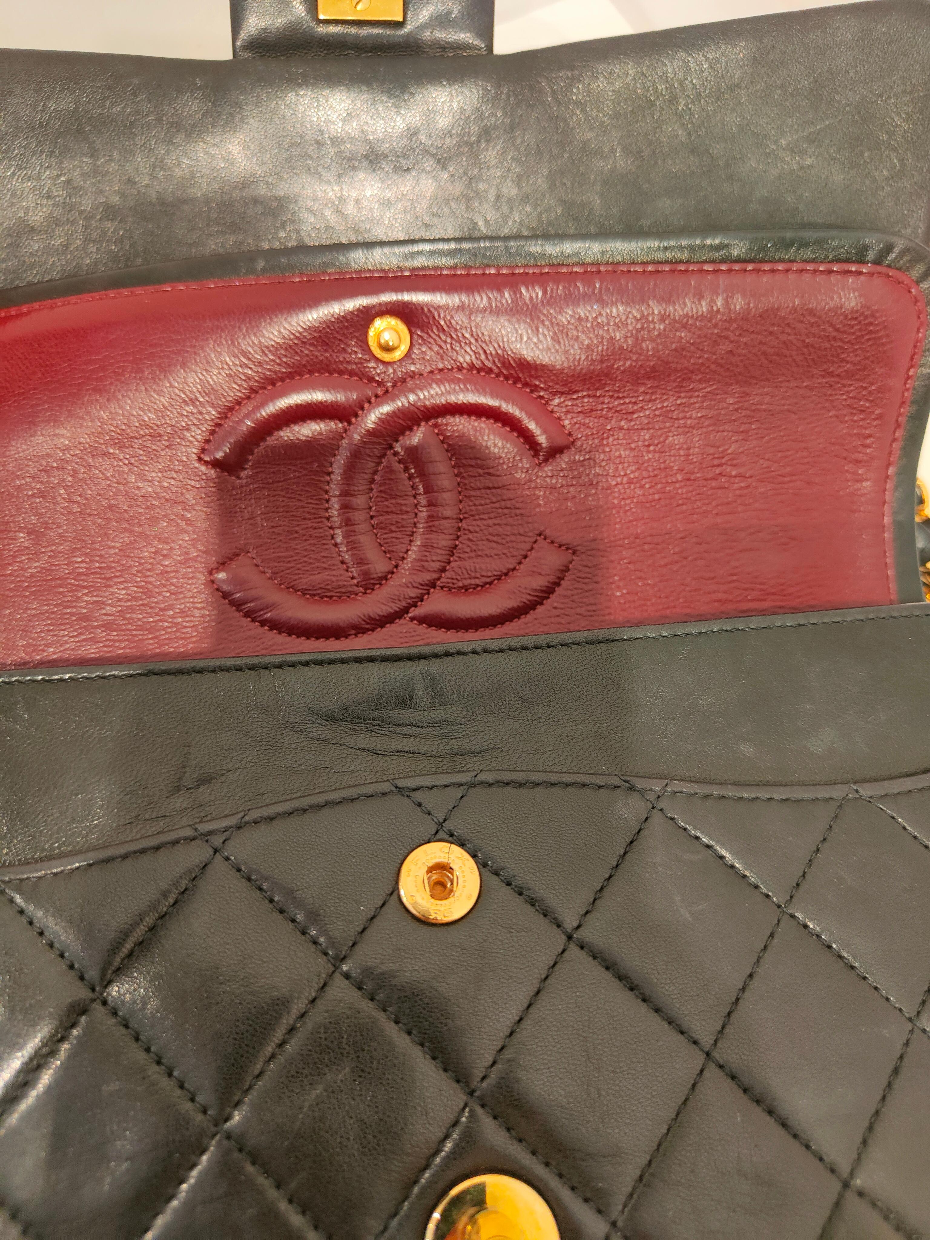 1988 Chanel Black lambskin 2.55 shoulder bag 1
