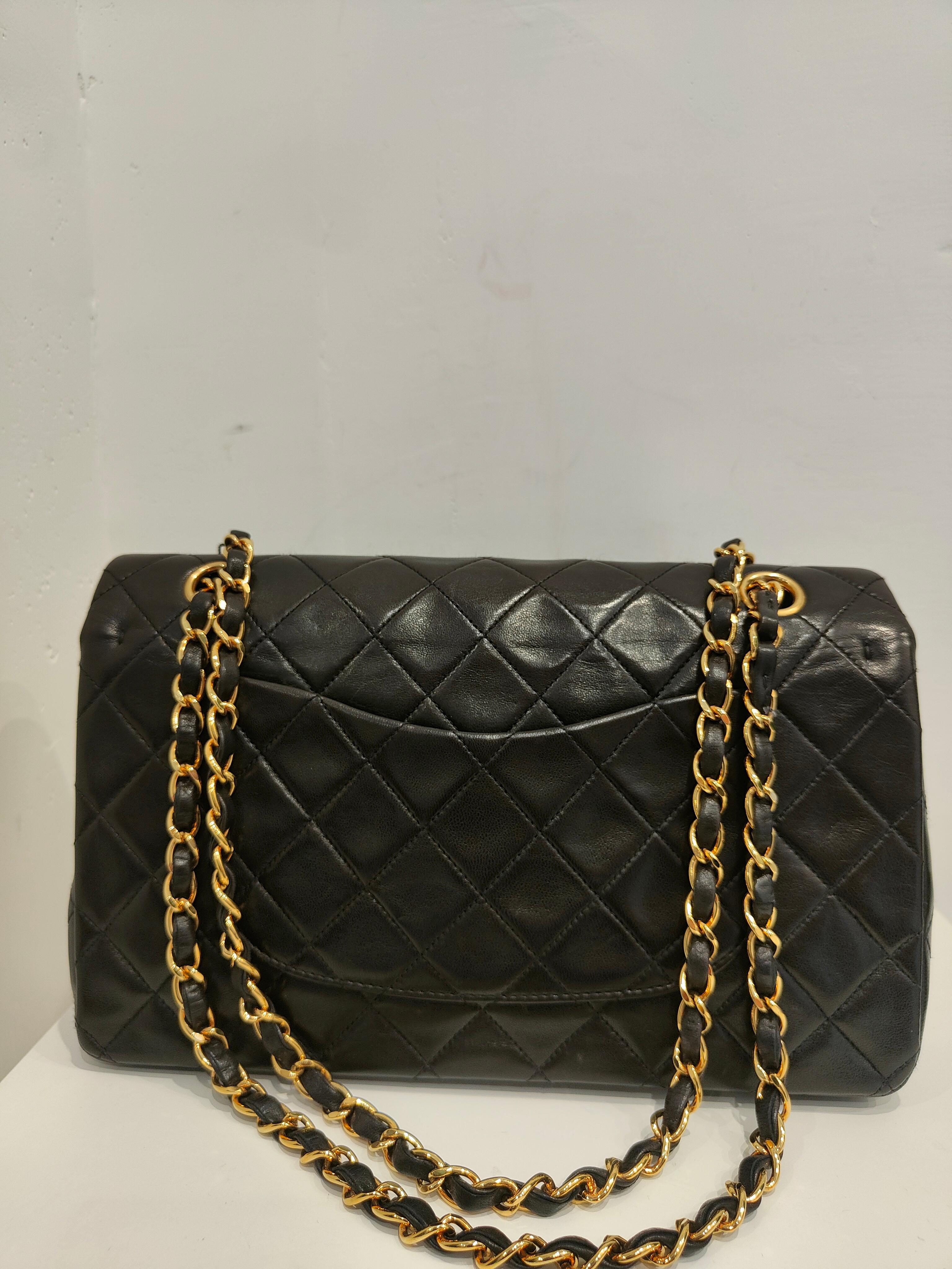 1988 Chanel Black lambskin 2.55 shoulder bag 4