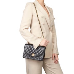 1988 Chanel Black Quilted Lambskin Vintage Classic Single Flap Bag