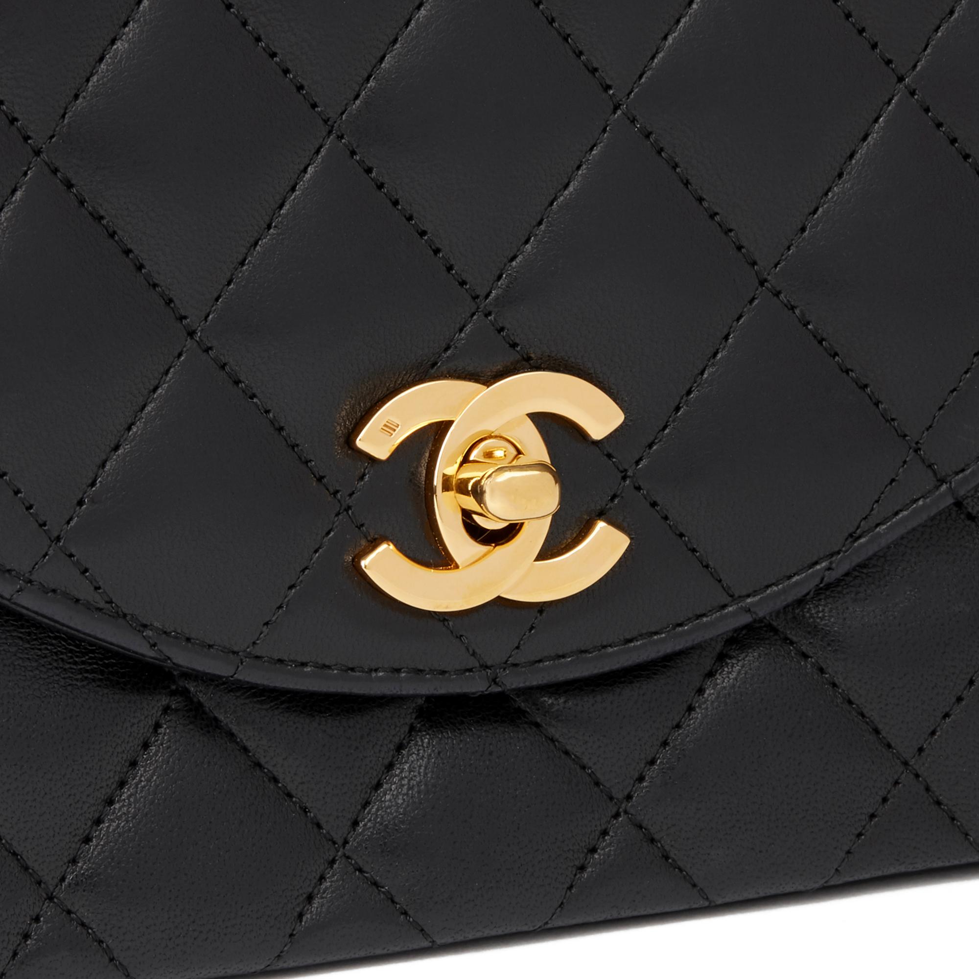 1988 Chanel Black Quilted Lambskin Vintage Classic Single Flap Bag 1