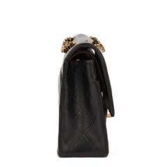 1988 Chanel Black Quilted Lambskin Vintage Medium Classic Double Flap Bag