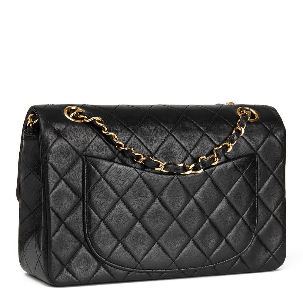 1988 Chanel Black Quilted Lambskin Vintage Small Classic Double Flap Bag  In Excellent Condition In Bishop's Stortford, Hertfordshire