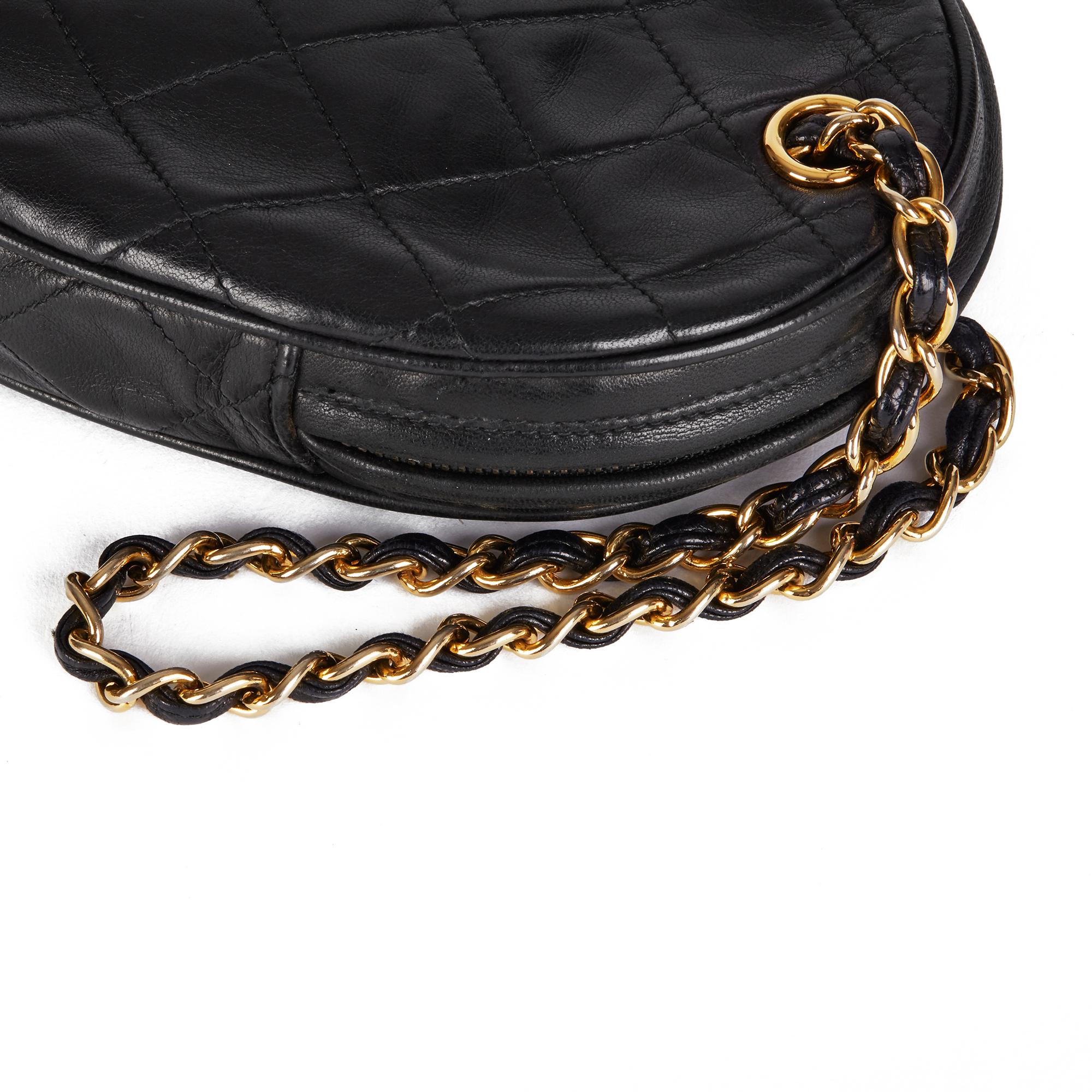 1988 Chanel Black Quilted Lambskin Vintage Timeless Charm Wristlet  2