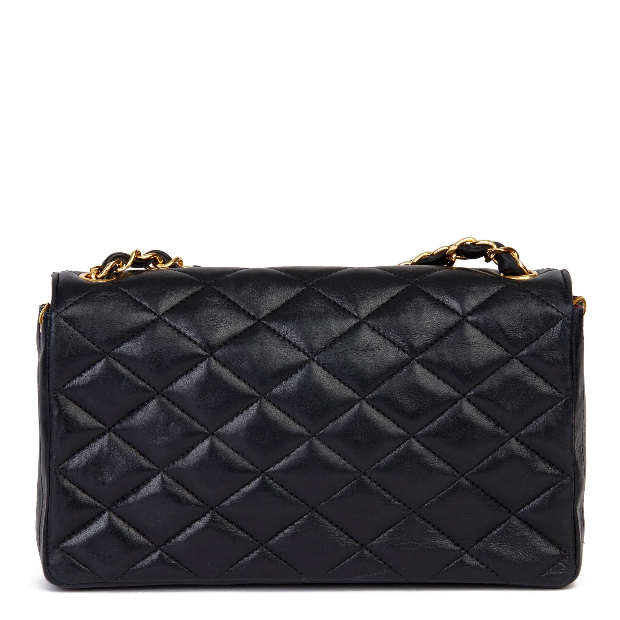 Women's 1988 Chanel Black Quilted Lambskin Vintage XL Classic Single Flap Bag 