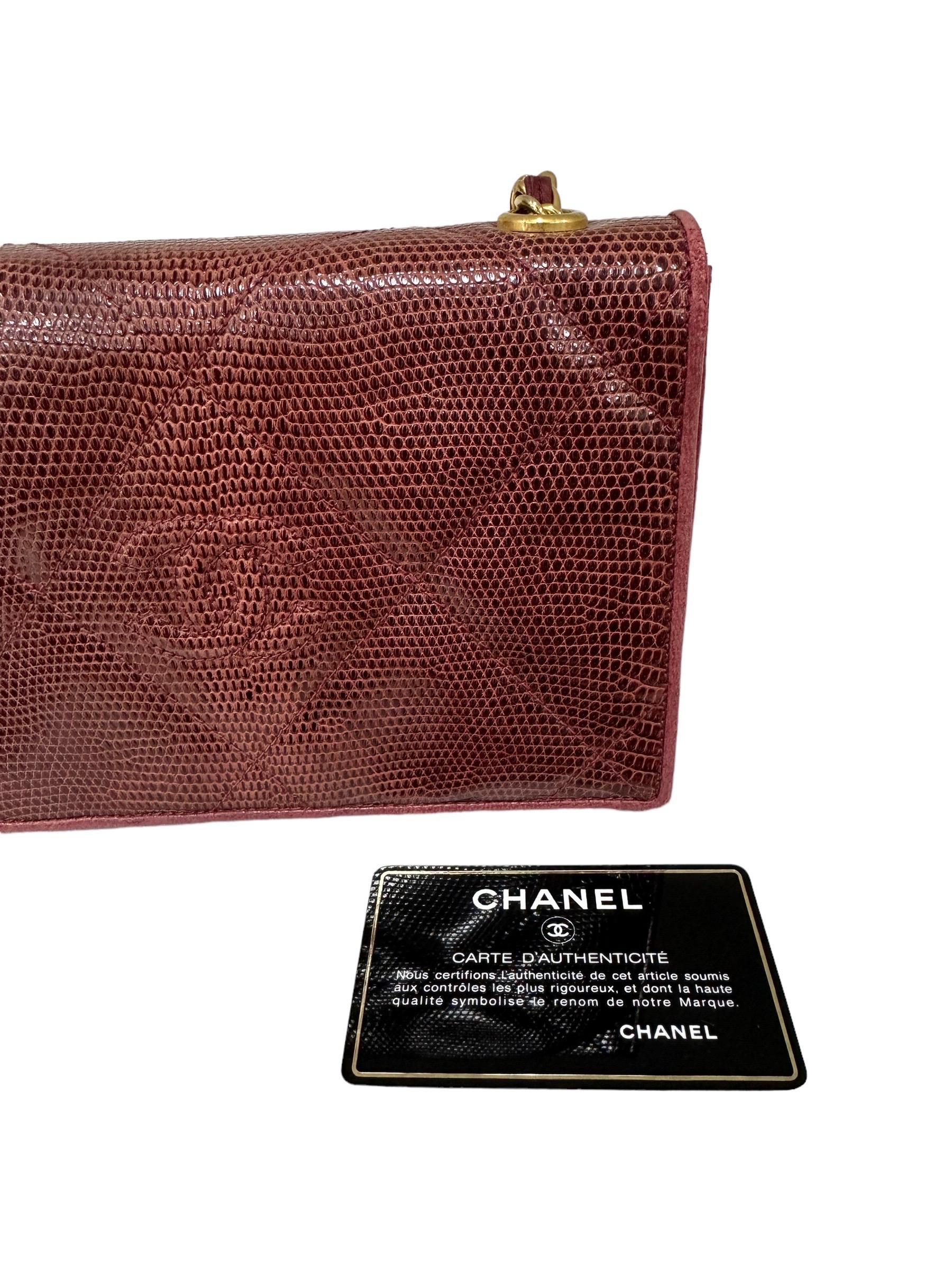 1988 Chanel Bordeaux Leather Shoulder Vintage Bag For Sale 4